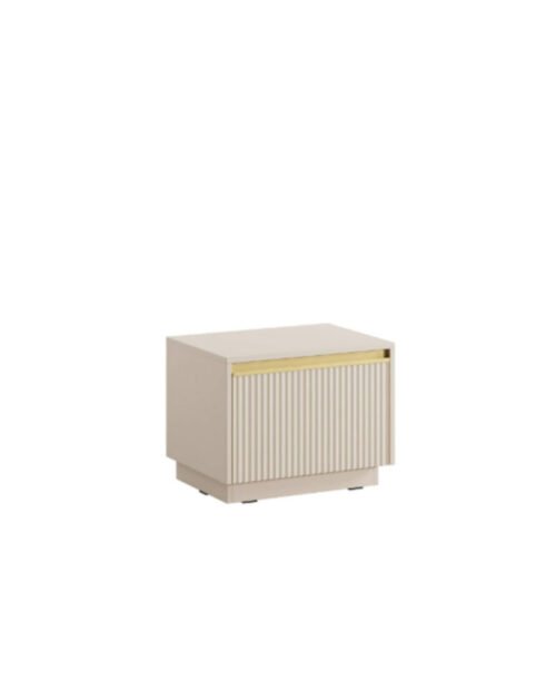 Royal S-54 bedside table with drawer, beige/gold