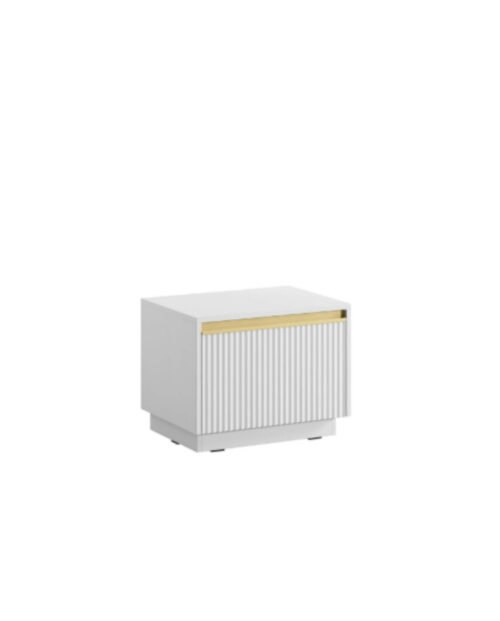 Royal S-54 bedside table, drawer, white/gold