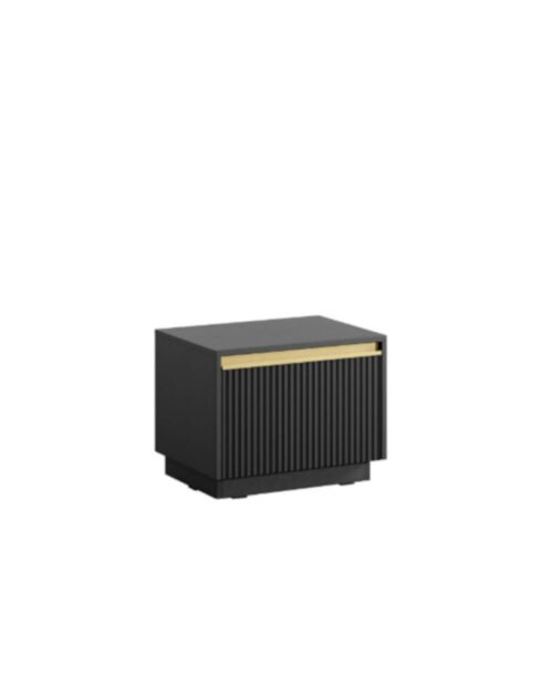 Royal S-54 bedside table, drawer, black/gold