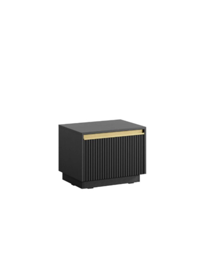 Royal S-54 bedside table, drawer, black/gold