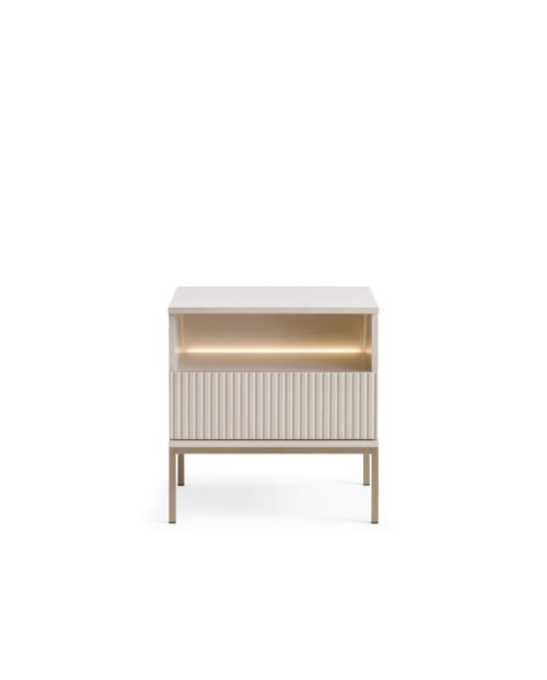 Sento S54 bedside table, drawer, niche, lighting, Cashmiere