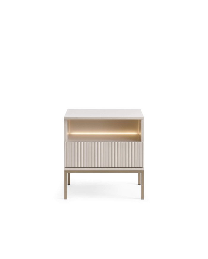 Sento S54 bedside table, drawer, niche, lighting, Cashmiere