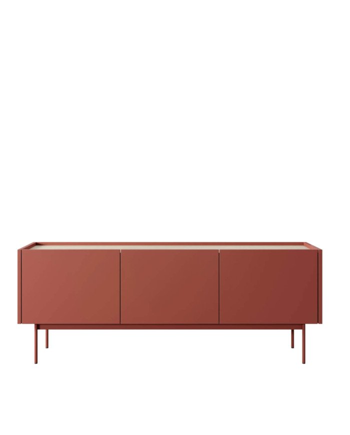 COLOR RTV144 TV cabinet, with doors, red ceramic/oak - Image 3