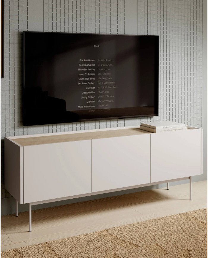 COLOR RTV144 TV cabinet, door, recess, Cashmire/Linea Oak - Image 4