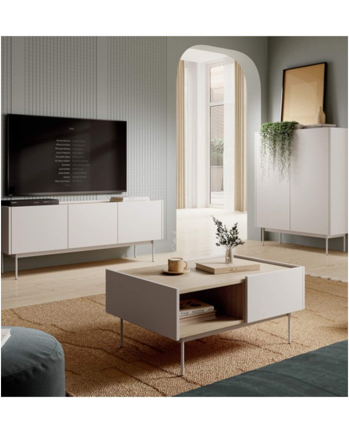 COLOR RTV144 TV cabinet, door, recess, Cashmire/Linea Oak - Image 5