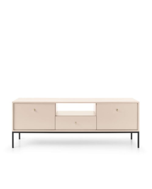 Mono TV cabinet MRTV154, door, drawer, niche, beige/black frame