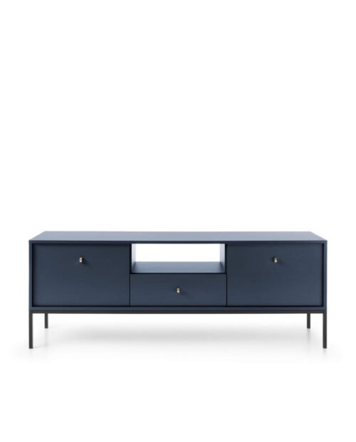 Mono TV cabinet MRTV154, with door, drawer, niche, dark blue/black frame