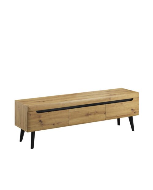 Nordi NRTV160 TV cabinet with drawers, Artisan Oak/Black