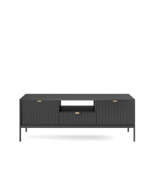 Nova RTV154 TV cabinet, door, drawer, niche, black/black frame