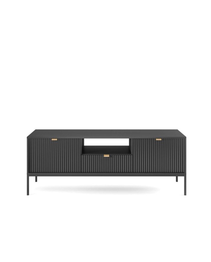 Nova RTV154 TV cabinet, door, drawer, niche, black/black frame