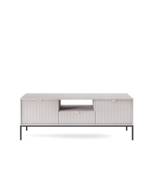 Nova RTV154 TV cabinet, with door, drawer, niche, gray/black frame