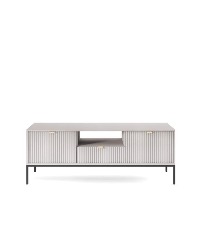 Nova RTV154 TV cabinet, with door, drawer, niche, gray/black frame