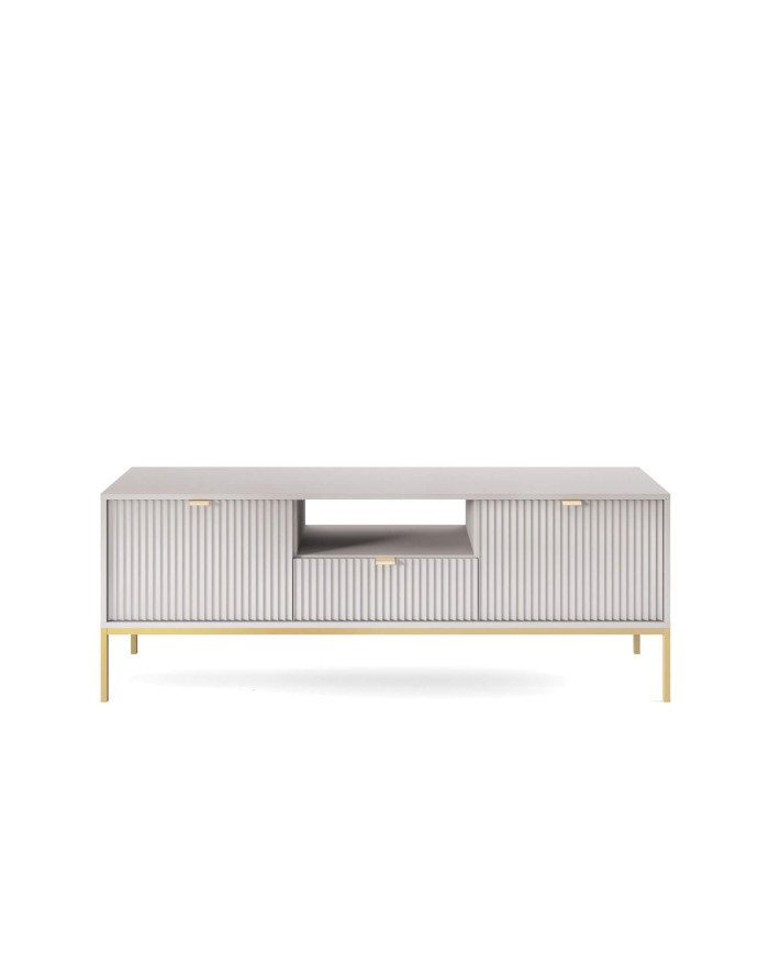 Nova RTV154 TV cabinet, with door, drawer, niche, gray/gold frame