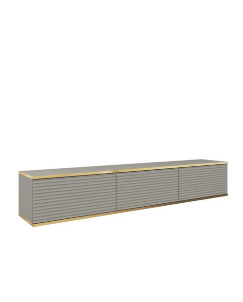 Oro 175 MDF TV cabinet, with doors, wall-mounted, grey/gold