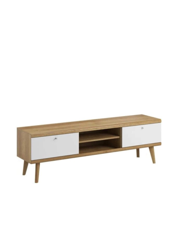 Primo PRTV 160 TV cabinet, with doors, Riviera Oak/White