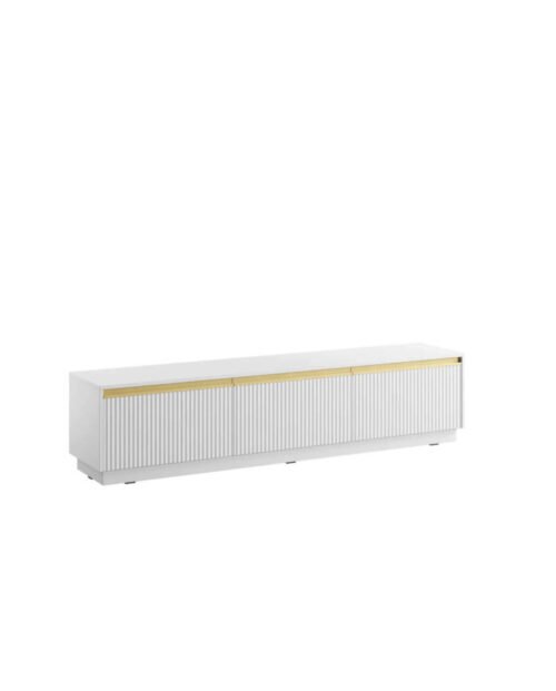 ROYAL RTV180 TV cabinet, three doors, white/gold