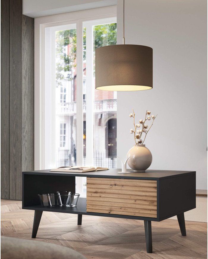 Willow RTV154 TV cabinet, with doors, niche, Artisan Oak/Black - Image 7