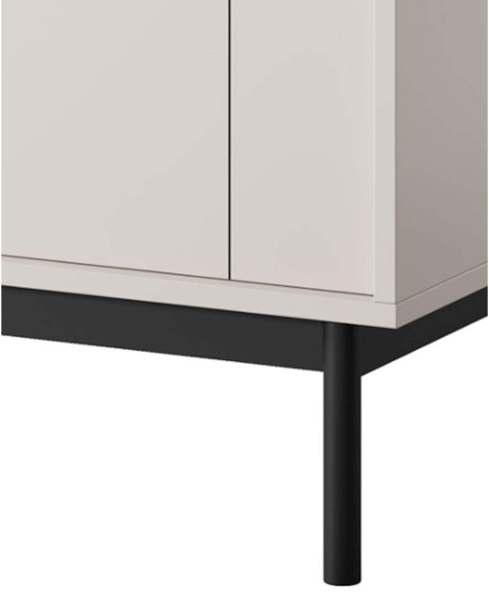 Japandi RTV 154 TV cabinet, with doors, drawer, niche, cashmere/black - Image 7