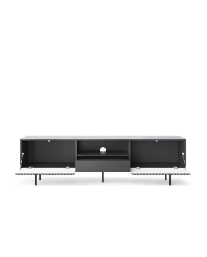 Raven RTV 180 TV cabinet, niche, drawer, flaps, black - Image 2
