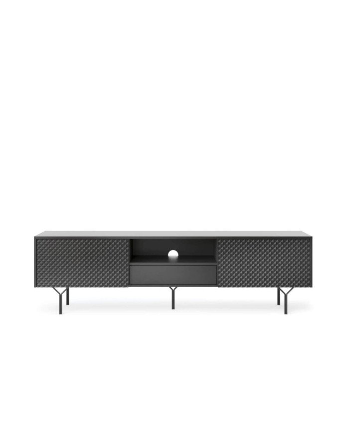 Raven RTV 180 TV cabinet, niche, drawer, flaps, black