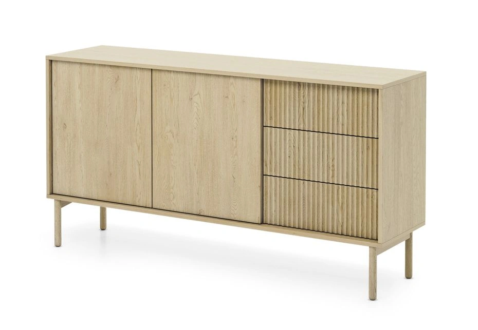 Tavo 153 2D3S chest of drawers with cremona wood grooved fronts