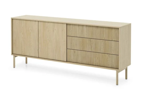 Tavo 187 2D3S chest of drawers with cremona wood grooved fronts