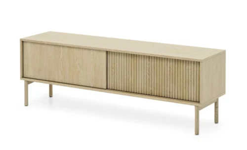 Tavo 153 2D TV cabinet with grooved fronts, cremona