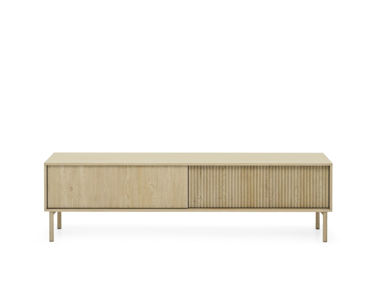 Tavo 187 2D TV cabinet with grooves on the facades, cremona - Image 2
