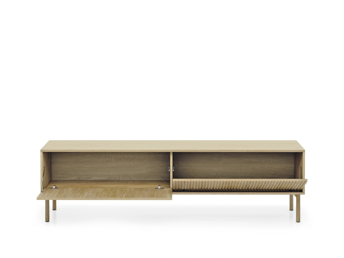 Tavo 187 2D TV cabinet with grooves on the facades, cremona - Image 3