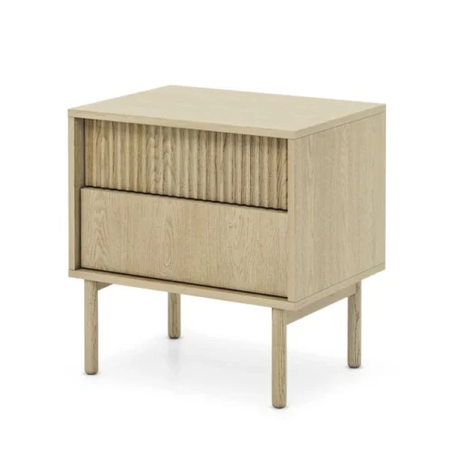 Tava 2S bedside table with grooved fronts, cremona color
