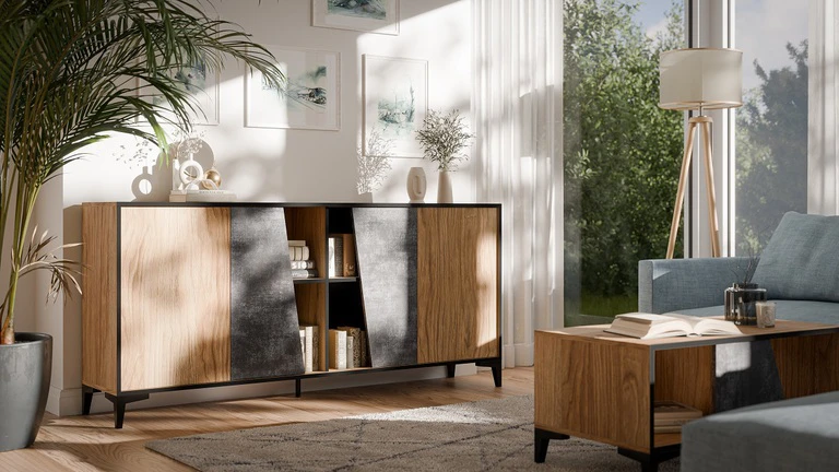 OVO 4D chest of drawers made of antique oak wood