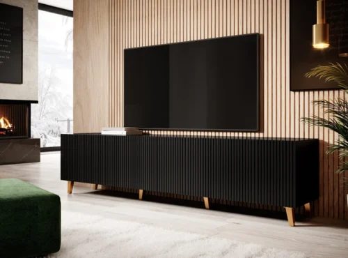 PAFOS TV cabinet, 200 cm, black