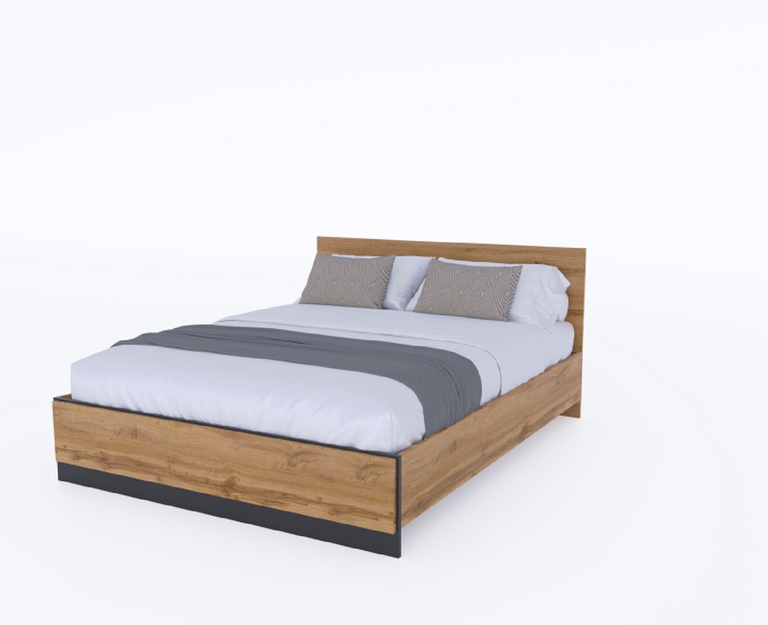 AMINO bed 160 oak color wotan / black