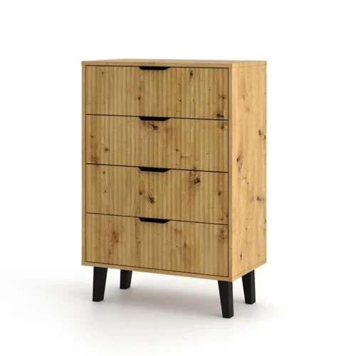 BORG DUO chest of drawers, 4 drawers, oak color