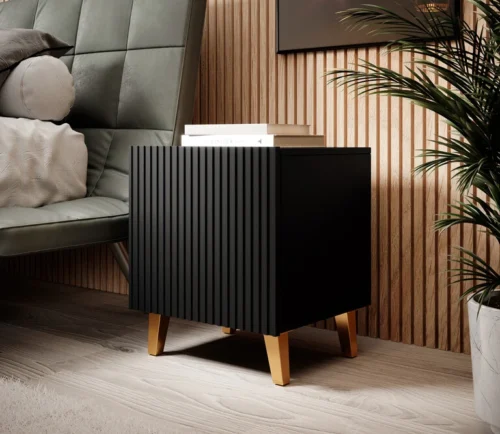 PAFOS black bedside table – 2 pieces