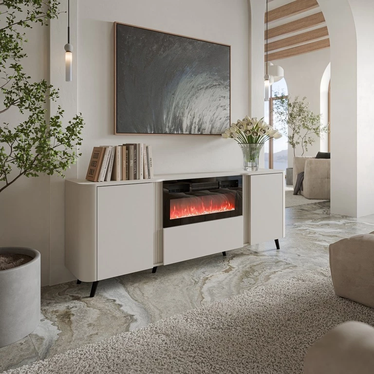 VOLARE chest of drawers with fireplace 200