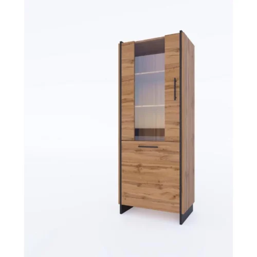 AMINO display cabinet, 1 pc., 1 pc., wotan oak / black
