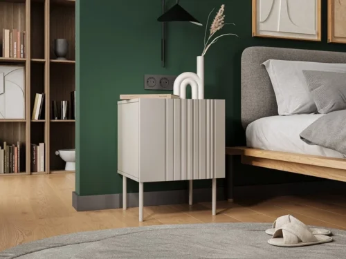 ISLA bedside table, matte beige