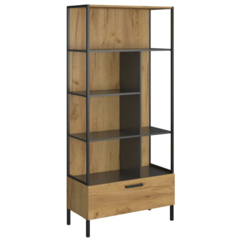 SANTES open shelf, 1 pc., oak, gold color / anthracite color