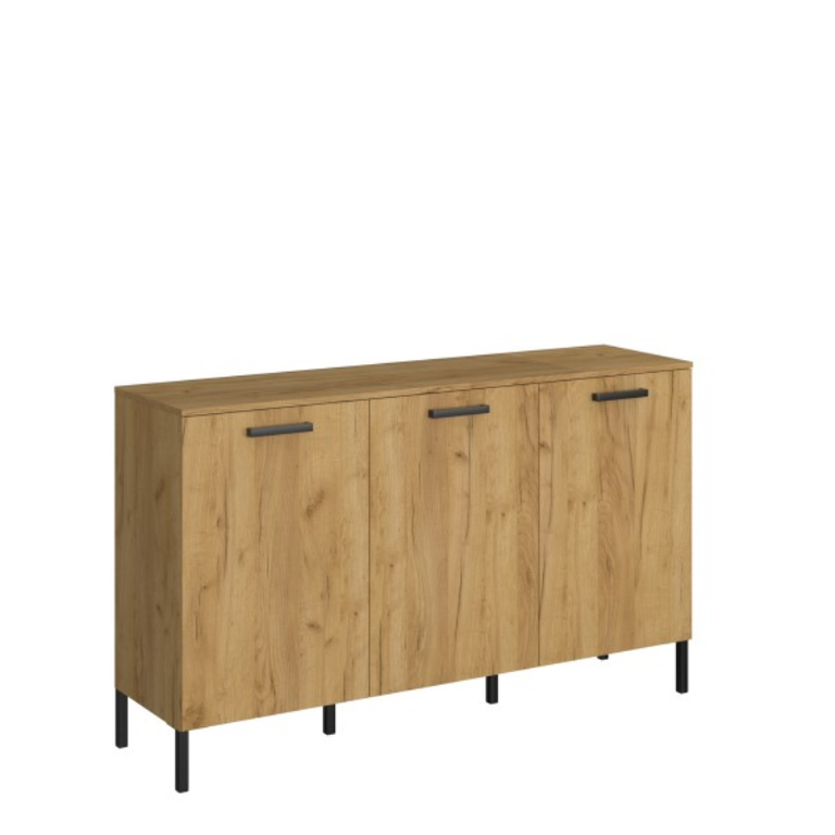 SANTES chest of drawers, 3D, oak, gold/anthracite color