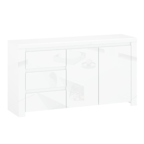 LINGO chest of drawers, 2 drawers, 3 drawers, white, glossy