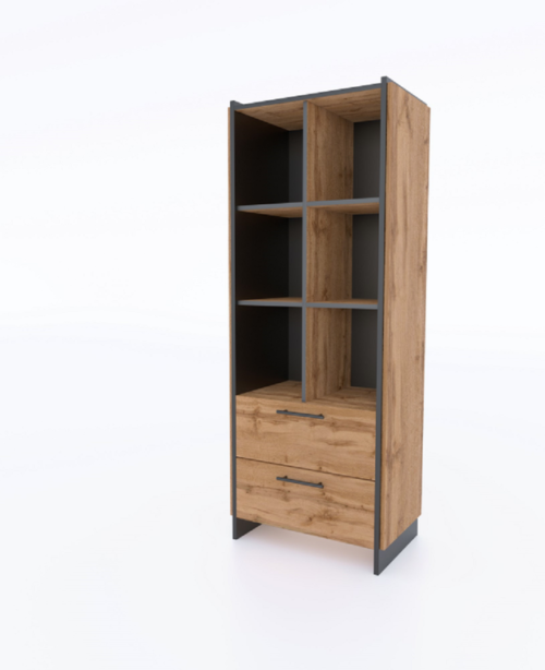 AMINO open shelf, 2 pcs., oak / black