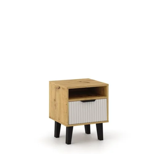 BORG DUO bedside table, 1 pc., oak/cashmere color