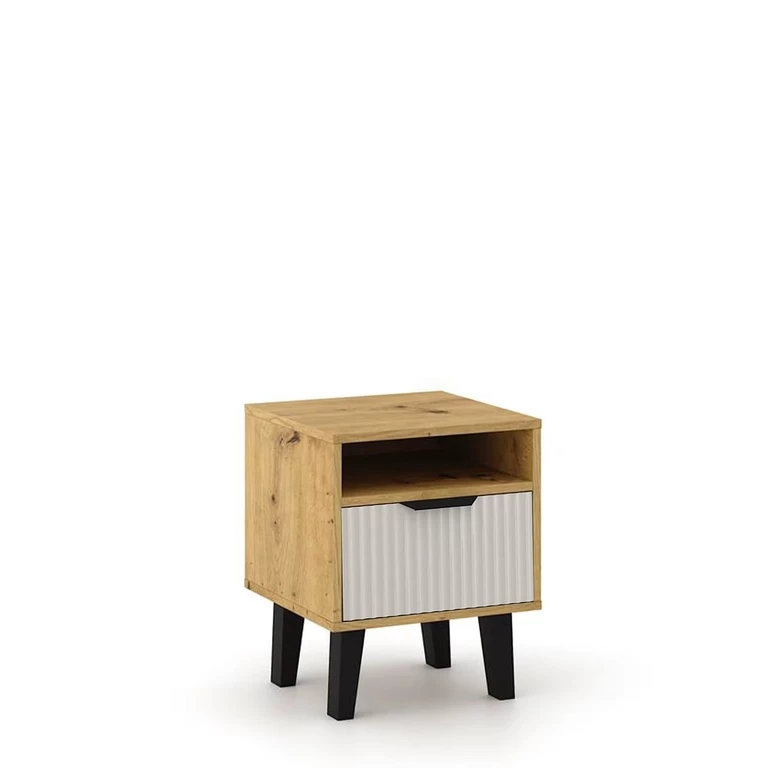 BORG DUO bedside table, 1 pc., oak/cashmere color