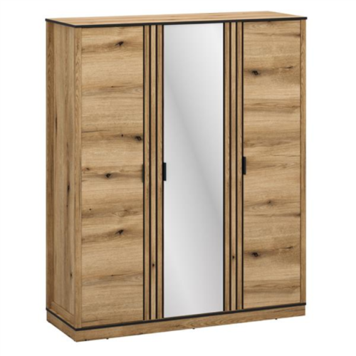 HELIX wardrobe with 3D mirror, oak color, evok