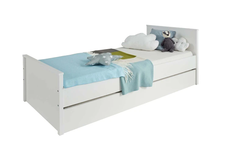 OLE white matte bed with extra pull-out bed 90 x 200