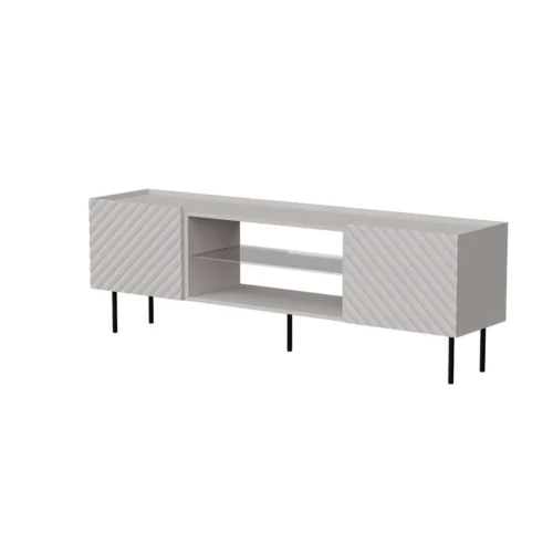 LUCCA TV cabinet, cashmere color, matte, 180 cm, 2D