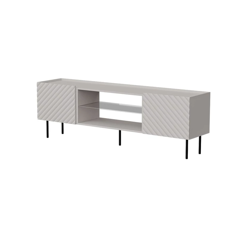 LUCCA TV cabinet, cashmere color, matte, 180 cm, 2D