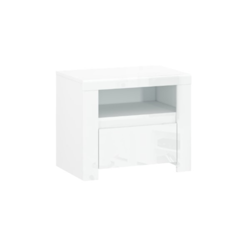 LINGO bedside table, 1 pc., white glossy