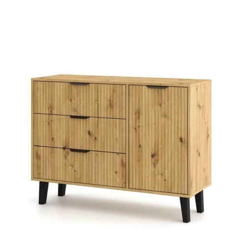 BORG DUO chest of drawers, 1 drawer, 3 pcs., oak color